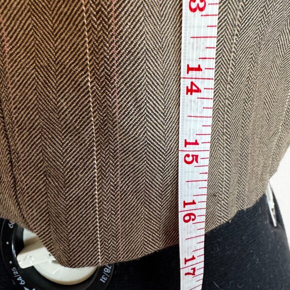 Vintage EDC by Esprit Brown Stripe Crop Short Sleeve Jacket Medium - Picture 5 of 7